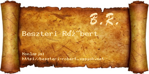 Beszteri Róbert névjegykártya