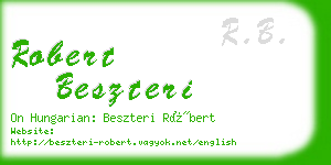 robert beszteri business card